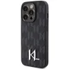 Karl Lagerfeld Leather Monogram Hot Stamp Metal Logo tok iPhone 15 Pro Max - fekete - 0. kép