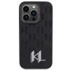 Karl Lagerfeld Leather Monogram Hot Stamp Metal Logo tok iPhone 15 Pro Max - fekete - 1. kép