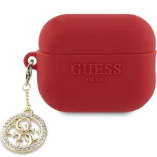 Guess GUAP23DSLGHDF AirPods Pro 2 tok piros 3D Rubber 4G Diamond Charm