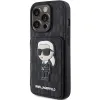 Karl Lagerfeld Saffiano Cardslots and Stand Monogram Ikonik Patch tok iPhone 15 Pro - fekete - 0. kép