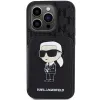 Karl Lagerfeld Saffiano Cardslots and Stand Monogram Ikonik Patch tok iPhone 15 Pro - fekete - 1. kép