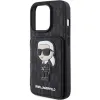 Karl Lagerfeld Saffiano Cardslots and Stand Monogram Ikonik Patch tok iPhone 15 Pro - fekete - 4. kép