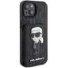 Karl Lagerfeld Saffiano Cardslots és Állvány Monogram Ikonik Patch tok iPhone 15 - fekete - 2. kép