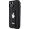 Karl Lagerfeld Gripstand Saffiano Choupette Pins tok iPhone 15 Plus / 14 Plus - Fekete - 0. kép