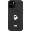 Karl Lagerfeld Gripstand Saffiano Choupette Pins tok iPhone 15 Plus / 14 Plus - Fekete - 1. kép