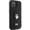 Karl Lagerfeld Gripstand Saffiano Choupette Pins tok iPhone 15 Plus / 14 Plus - Fekete - 2. kép