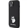 Karl Lagerfeld Silicone Choupette Metal Pin tok iPhone 15 Plus / 14 Plus - fekete - 0. kép