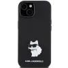 Karl Lagerfeld Silicone Choupette Metal Pin tok iPhone 15 Plus / 14 Plus - fekete - 1. kép