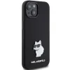 Karl Lagerfeld Silicone Choupette Metal Pin tok iPhone 15 Plus / 14 Plus - fekete - 2. kép