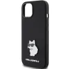 Karl Lagerfeld Silicone Choupette Metal Pin tok iPhone 15 Plus / 14 Plus - fekete - 4. kép