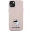 Karl Lagerfeld Szilikon Choupette Metal Pin tok iPhone 15 Plus / 14 Plus - Rózsaszín - 1. kép