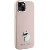 Karl Lagerfeld Szilikon Choupette Fém Tű tok iPhone 15 - rózsaszín tok - 2. kép