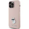 Karl Lagerfeld Szilikon Choupette Metal Pin tok iPhone 15 Pro Max - rózsaszín - 0. kép