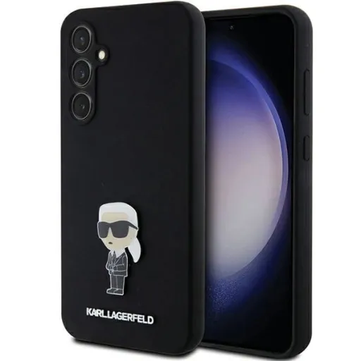 Karl Lagerfeld Silicone Ikonik Metal Pin tok Samsung Galaxy S23 FE - fekete