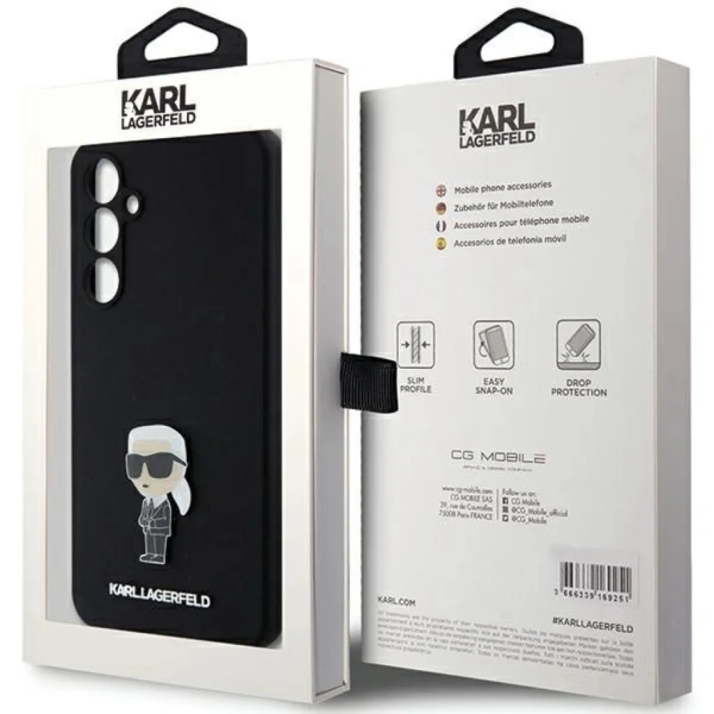 Karl Lagerfeld Silicone Ikonik Metal Pin tok Samsung Galaxy S23 FE - fekete - 8