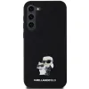 Karl Lagerfeld Szilikon Karl & Choupette Fém Kitűző tok Samsung Galaxy S23+ - fekete - 1. kép