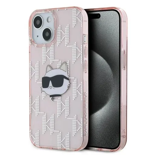 Karl Lagerfeld IML Choupette Head & Monogram tok iPhone 13 - rózsaszín