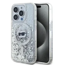 Karl Lagerfeld Liquid Glitter Choupette Head MagSafe tok iPhone 13 Pro - átlátszó