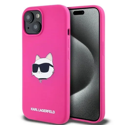 Karl Lagerfeld Szilikon Choupette Head MagSafe Tok iPhone 15 Plus / 14 Plus - Rózsaszín tok