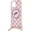 Karl Lagerfeld IML Crossbody Monogram Karl & Choupette Head MagSafe tok iPhone 15 - rózsaszín - 3. kép