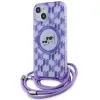  iPhone 15 Lila Karl Lagerfeld IML Crossbody Monogram Karl & Choupette Head MagSafe tok thumbnail