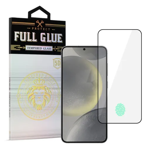 Tempered Glass HARD Full Glue 5D Samsung Galaxy S24 fekete (ujjlenyomat feloldással) üvegfólia Tempered Glass HARD Full Glue 5D Samsung Galaxy S24 fekete (ujjlenyomat feloldással) üvegfólia