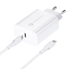 FORCELL F-ENERGY TFK-TC-25WPD utazó töltő Type C + Type C to Type C PD Q.C 3A 25W fehér