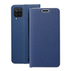 LUNA Fliptok Carbon for SAMSUNG A12 / M12 kék tok