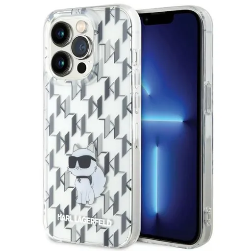 Eredeti hátlap tok KARL LAGERFELD KLHCP15XHNCMKLT iPhone 15 PRO MAX-hoz (Monogram / átlátszó) tok Eredeti hátlap tok KARL LAGERFELD KLHCP15XHNCMKLT iPhone 15 PRO MAX-hoz (Monogram / átlátszó) tok