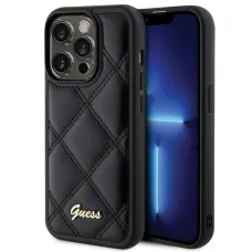 GUESS tok iPhone 15 Pro Max GUHCP15XPSQSQSK (Quilted Metal Logo) fekete tok