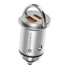 FORCELL F-ENERGY Mini autós töltő Type C + USB A PD QC3.0 3A 20W ezüst - 0. kép