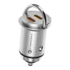 FORCELL F-ENERGY Mini autós töltő 2 x Type C PD QC3.0 3A 30W ezüst - 0. kép