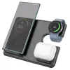 HOCO vezeték nélküli töltő 3 az 1-ben kompatibilis Samsung Watch 15W CQ2 fekete - 1. kép