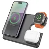 HOCO vezeték nélküli töltő 3 az 1-ben kompatibilis Apple Watch 15W CQ1 fekete - 1. kép