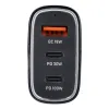 Autós töltő USB-A + 2x Type C PD QC3.0 3A 138W CC53-2C1A fekete - 0. kép