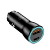 BLUE STAR autós töltő 3A 25W Type C + USB A PD QC3.0 AFC PPS fekete - 0. kép