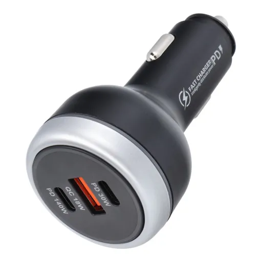 Autós töltő USB A + 2 x Type C PD QC3.0 3A 191W CC69-2C1A fekete