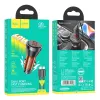 HOCO autós töltő 2 x Type C digitális kijelzővel + Type C to Lightning kábel PD QC3.0 3A 60W átlátszó narancs - 2. kép