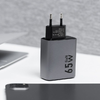 FORCELL F-ENERGY GaN VT-42B utazó töltő 2 x Type C + USB A PD QC4.0 4A 65W szürke - 3. kép