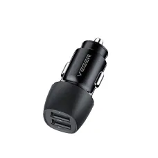 VEGER autós töltő 2 x USB A 3,4A 17W CC316-2A fekete