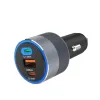 FORCELL F-ENERGY Alu autós töltő 2 x Type C + USB A PD QC4.0 SFC 2.0 4,5A 65W szürke - 0. kép
