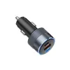 FORCELL F-ENERGY Alu autós töltő 2 x Type C + USB A PD QC4.0 SFC 2.0 4,5A 65W szürke - 2. kép