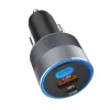 FORCELL F-ENERGY Alu autós töltő 2 x Type C + USB A PD QC4.0 SFC2.0 3A 85W szürke - 1. kép