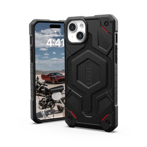 ( UAG ) Urban Armor Gear Monarch Pro tok IPHONE 15 PLUS-hoz kompatibilis MagSafe kevlár fekete