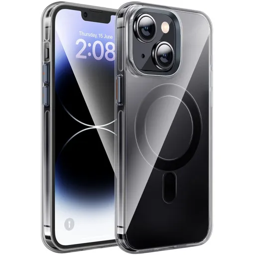 HOCO tok kompatibilis MagSafe AS3-hoz IPHONE 15 Plus átlátszó fekete HOCO tok kompatibilis MagSafe AS3-hoz IPHONE 15 Plus átlátszó fekete