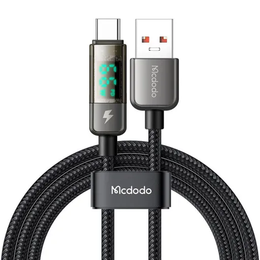 Mcdodo CA-3630 USB-A to USB-C kábel, automatikus kikapcsolás, PD 100W, 1.2m (fekete)