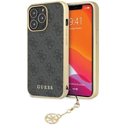 Guess 4G Charms Collection tok iPhone 14 Pro - szürke