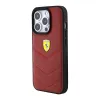 Ferrari Bőr Varrt Vonalak tok iPhone 15 Pro - piros - 0. kép