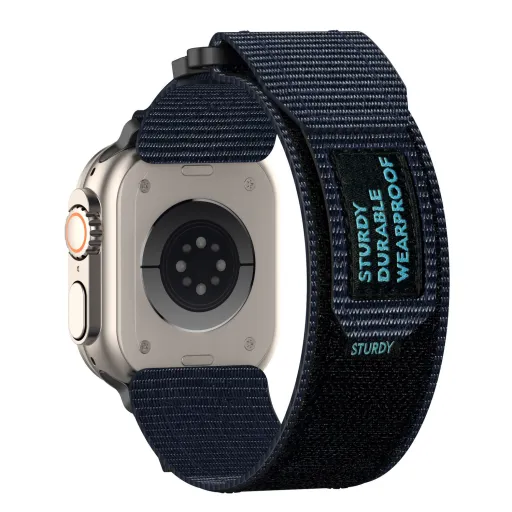 Nylon hurok Apple Watch 38/40/41-hez, 4-es dizájn, tengerészkék