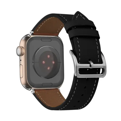 Bőr szíj Apple Watch 38/40/41 design 1 fekete